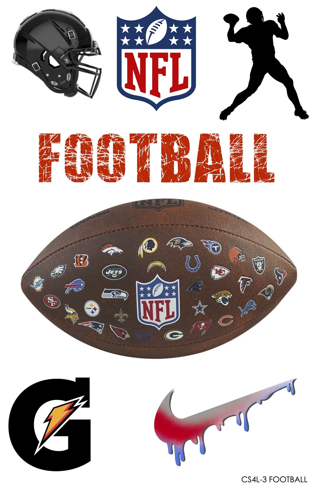 Cling Its 3X5 -FOOTBALL