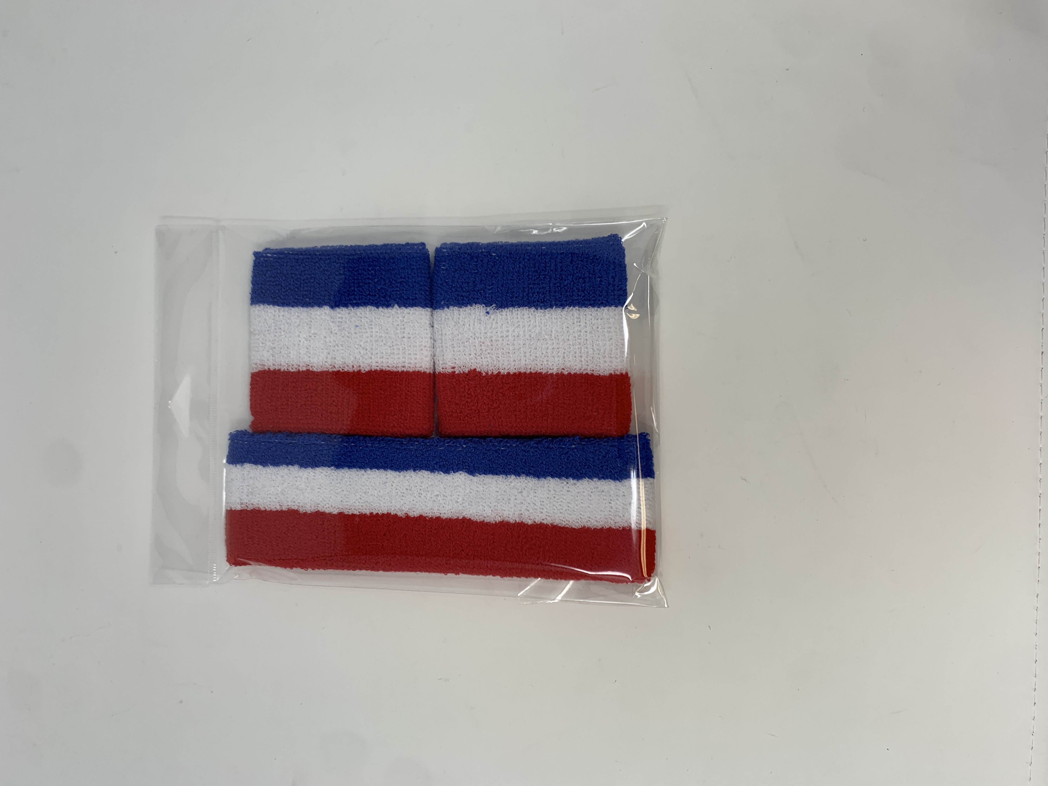RED/WHITE/BLUE HEADBAND WRISTBAND COMBO