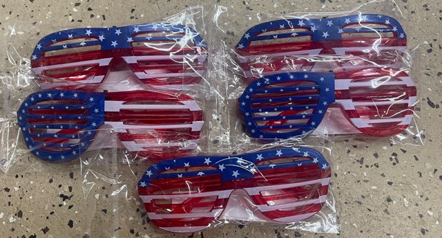 LIGHT UP SUNGLASSES-RED/WHITE/BLUE