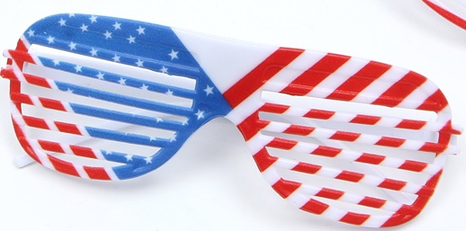 LIGHT UP SUNGLASSES-RED/WHITE/BLUE