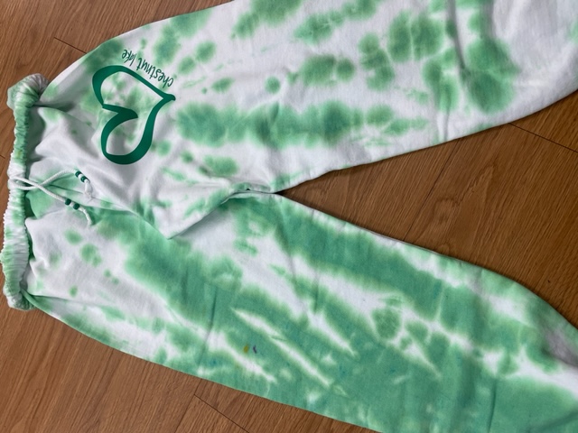 BLEACHED/DYED SWEATPANTS WITH MODERN HEART (CUSTOM)