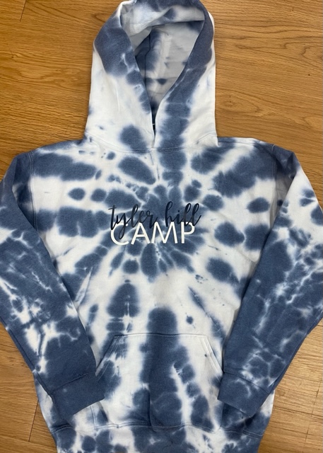 TIE DYE HOODED SWEATSHIRT BLOCK AND SCRIPT DESIGN (CUSTOM)