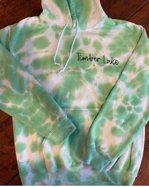 TIE DYE HOODED SWEATSHIRT W/ EMBROIDERED NAME  (CUSTOM)