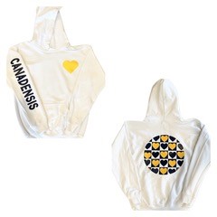 HEART SHAPED CHECKER GRID HOODED SWEATSHIRT (CUSTOM)