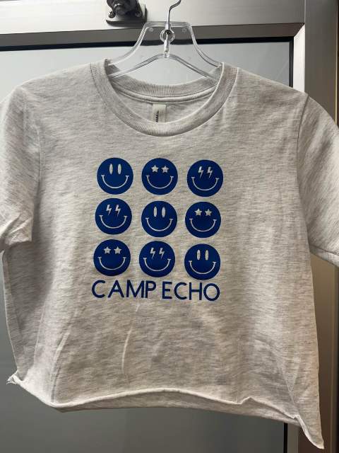 REPEAT SMILEY CROPPED TEE (CUSTOM)