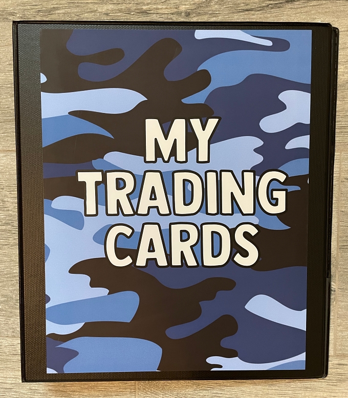 TRADING CARD BOOK-BLUE CAMO