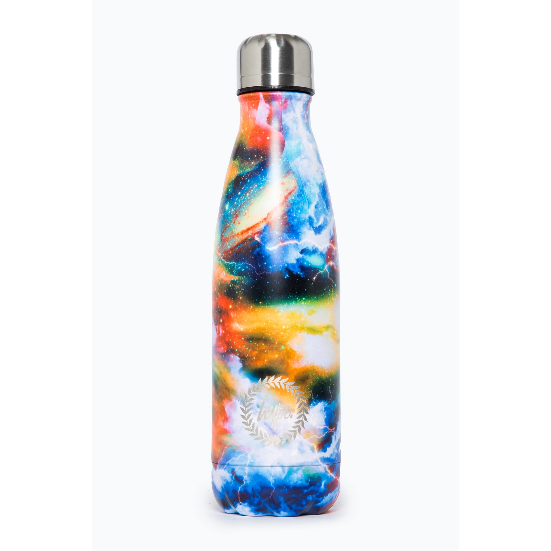 WATER BOTTLE-HYPE BLUE & ORANGE LIGHTNING GALAXY