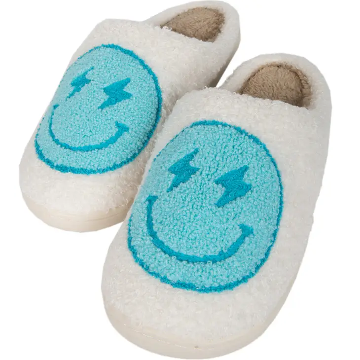 SLIPPER-TURQUOSE & WHITE LIGHTNING HAPPY