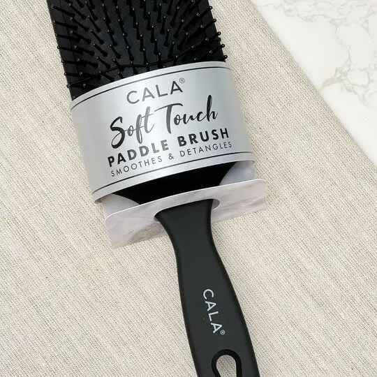 SOFT TOUCH PADDLE HAIR BRUSH BLACK