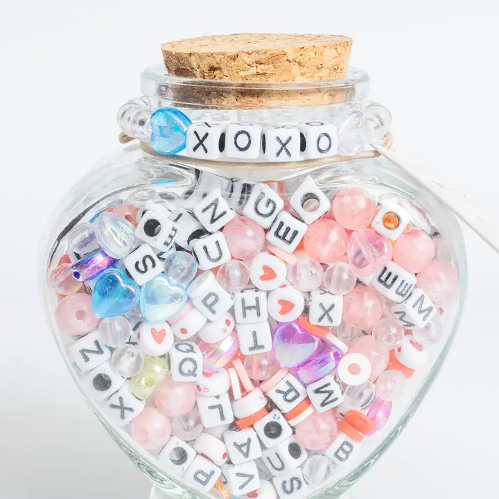HEART SHAPED XOXO BEAD JAR