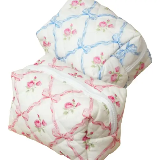 MAKEUP BAF-QUILTED BOW FLORAL