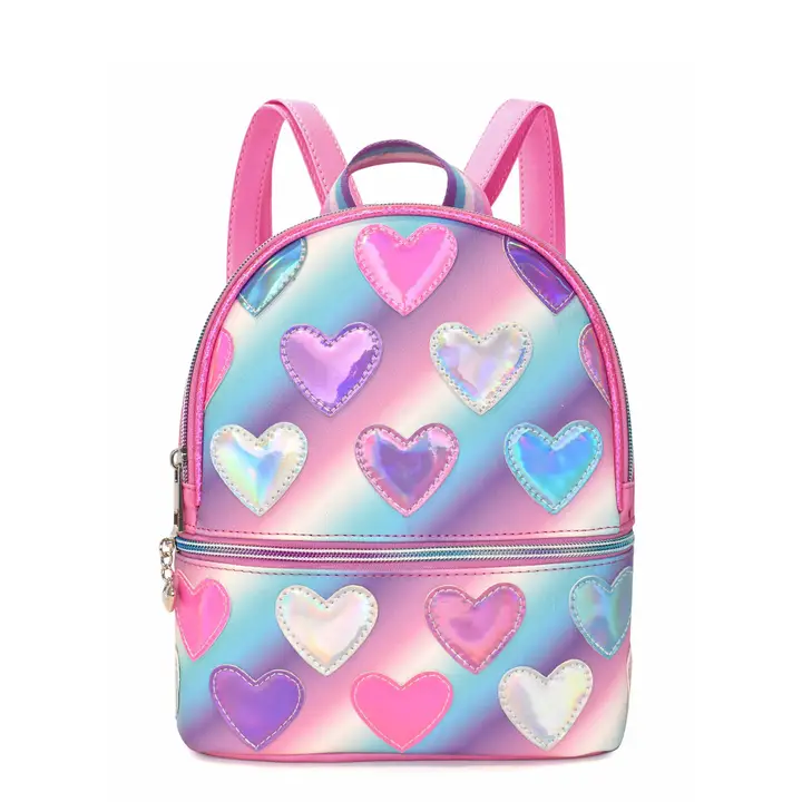 METALLIC  HEART OMBRE MINI BACKPACK