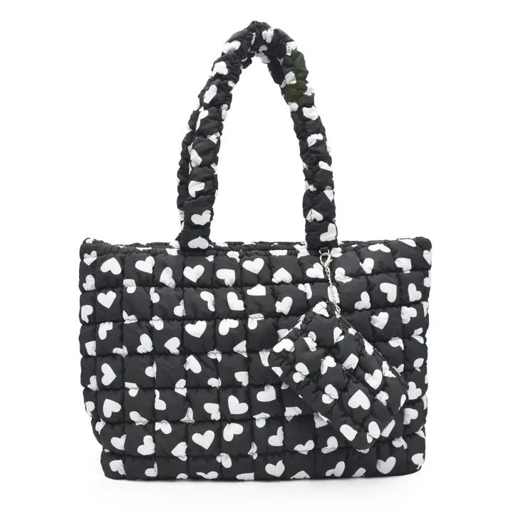 QUILTED SCRUNCHIES LARGE TOTE BAG