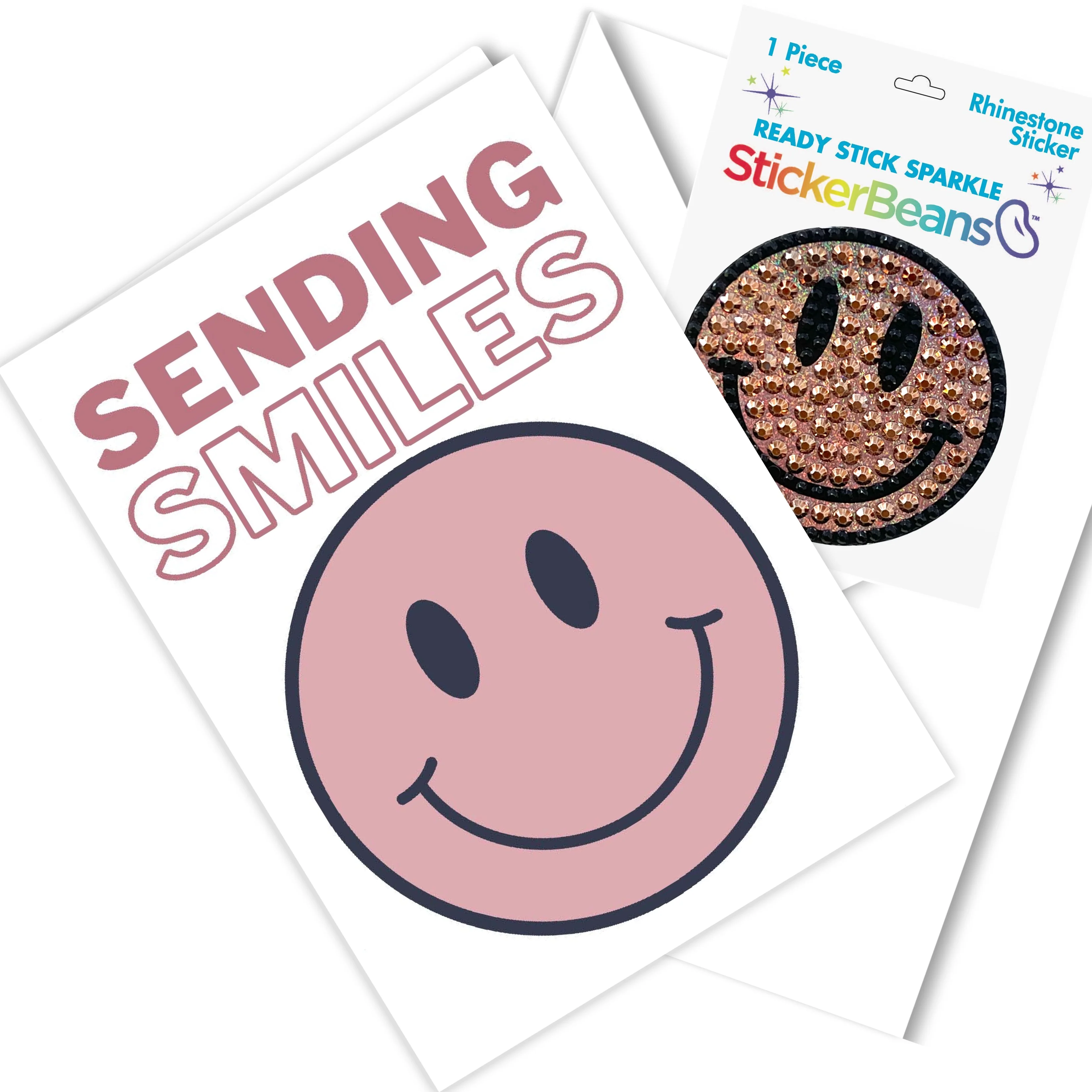 Sending SmilesStickerBeans Greeting Card/Sticker Combo