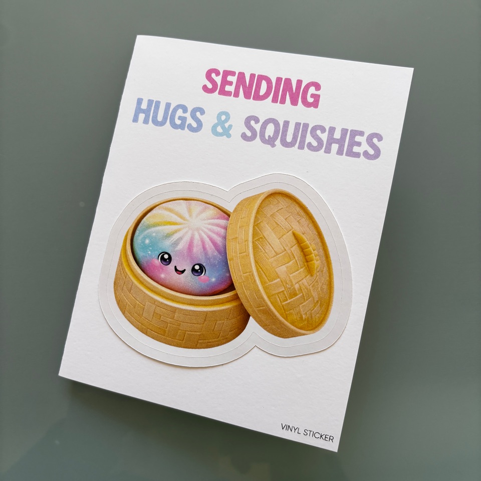 STICKER FOLDED NOTECARD-DUMPLING