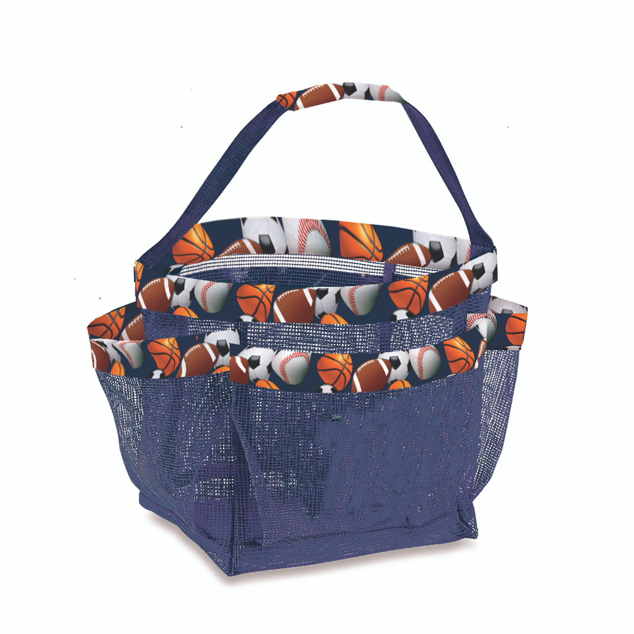 SHOWER CADDY-NAVY SPORT MESH