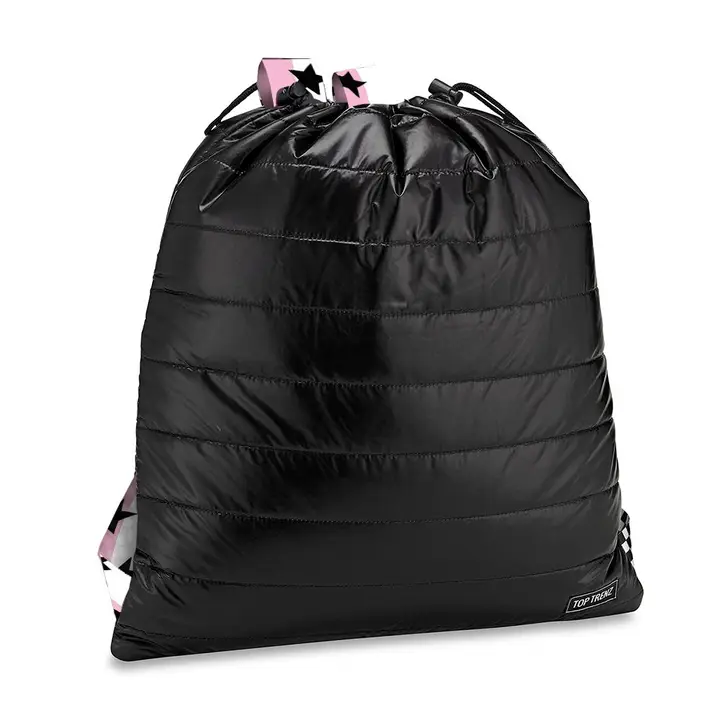 SLING BAG-BLACK PUFFER PINK WHITE SPLIT STAR STRAP