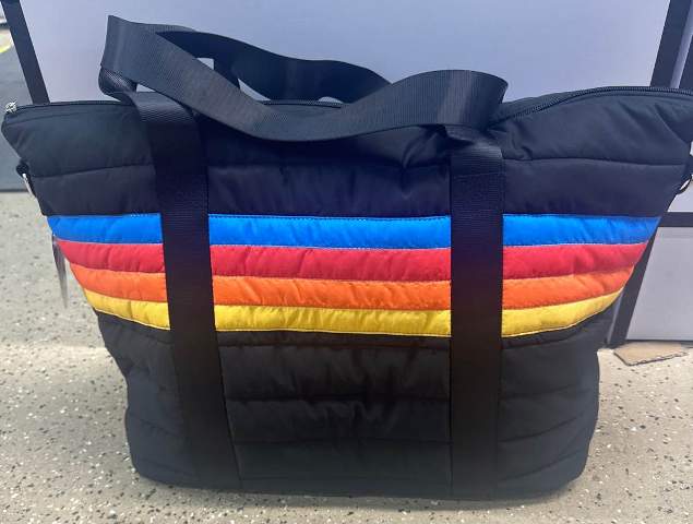BLACK PUFFER TOTE BAG