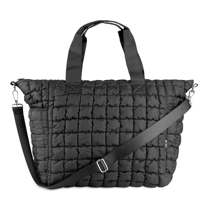 TOTE BAG-BLACK SCRUNCHIE PUFFER