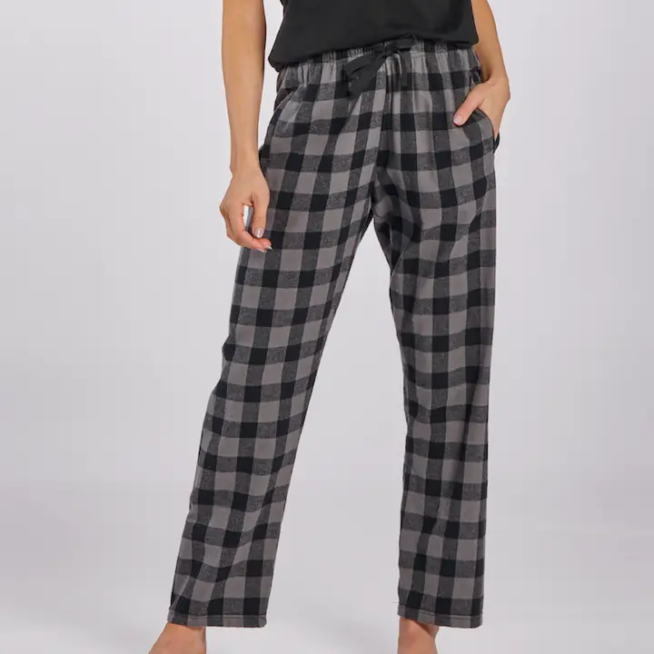 HALEY FLANNEL PANT-CHARCOAL BLACK BUFFALO