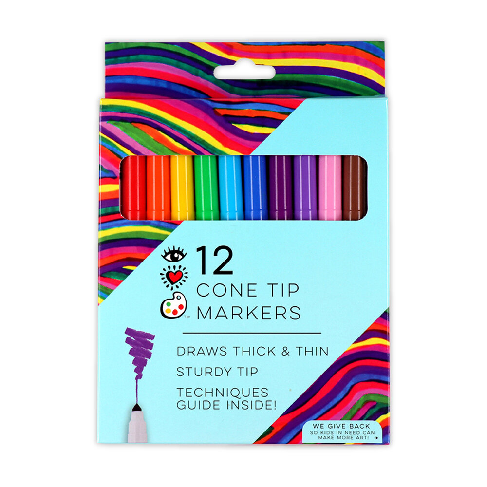 12CT CONE TIP MARKERS