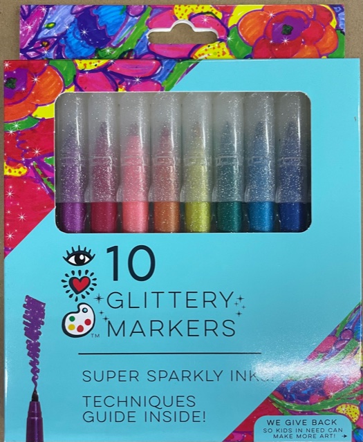 10CT GLITTER MARKERS