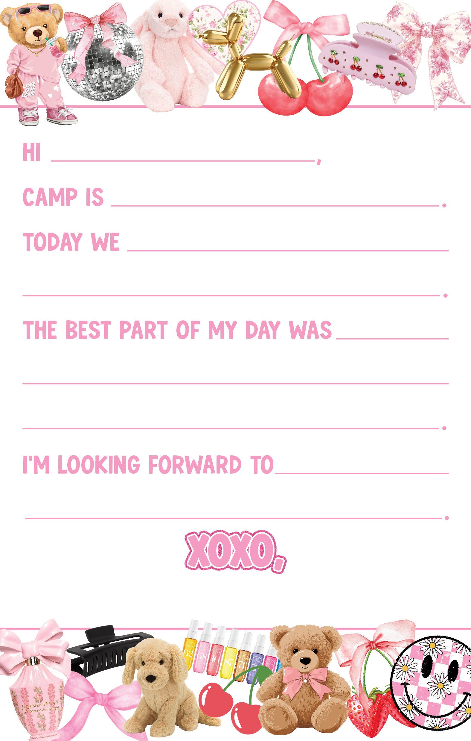 CAMP FILL IN NOTEPAD-TRENDS & COLLAGE