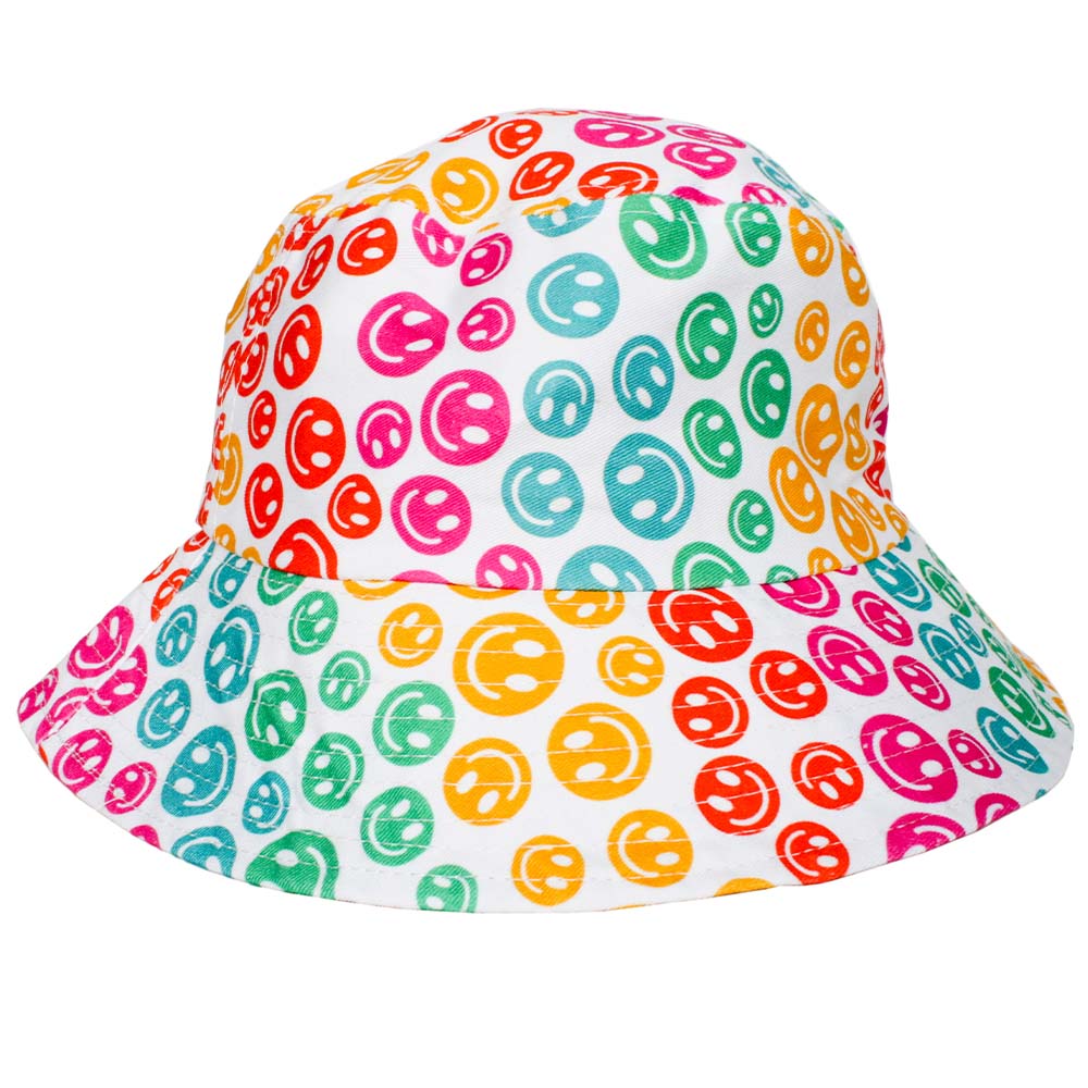 HAPPY FACE BUCKET HAT RAINBOW