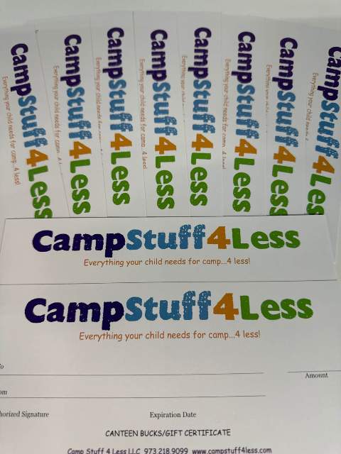 Camp Stuff 4 Less Gift Certificates