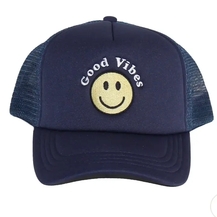 TRUCKER HAT NAVY GOOD VIBES